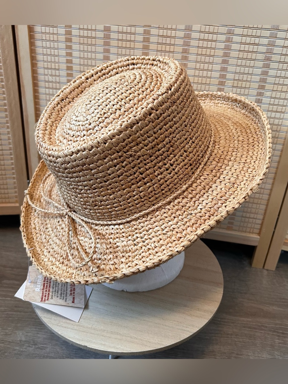 Scala Raffia Natural Fiber Straw Woven Hat NWT